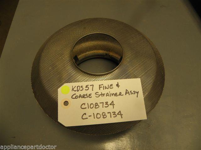 KITCHENAID WHIRLPOOL DISHWASHER KDS-57 Fine & Coarse Strainer C108734 C-108734 KITCHENAID WHIRLPOOL DISHWASHER KDS-57 Fine & Coarse Strainer C108734 C-108734